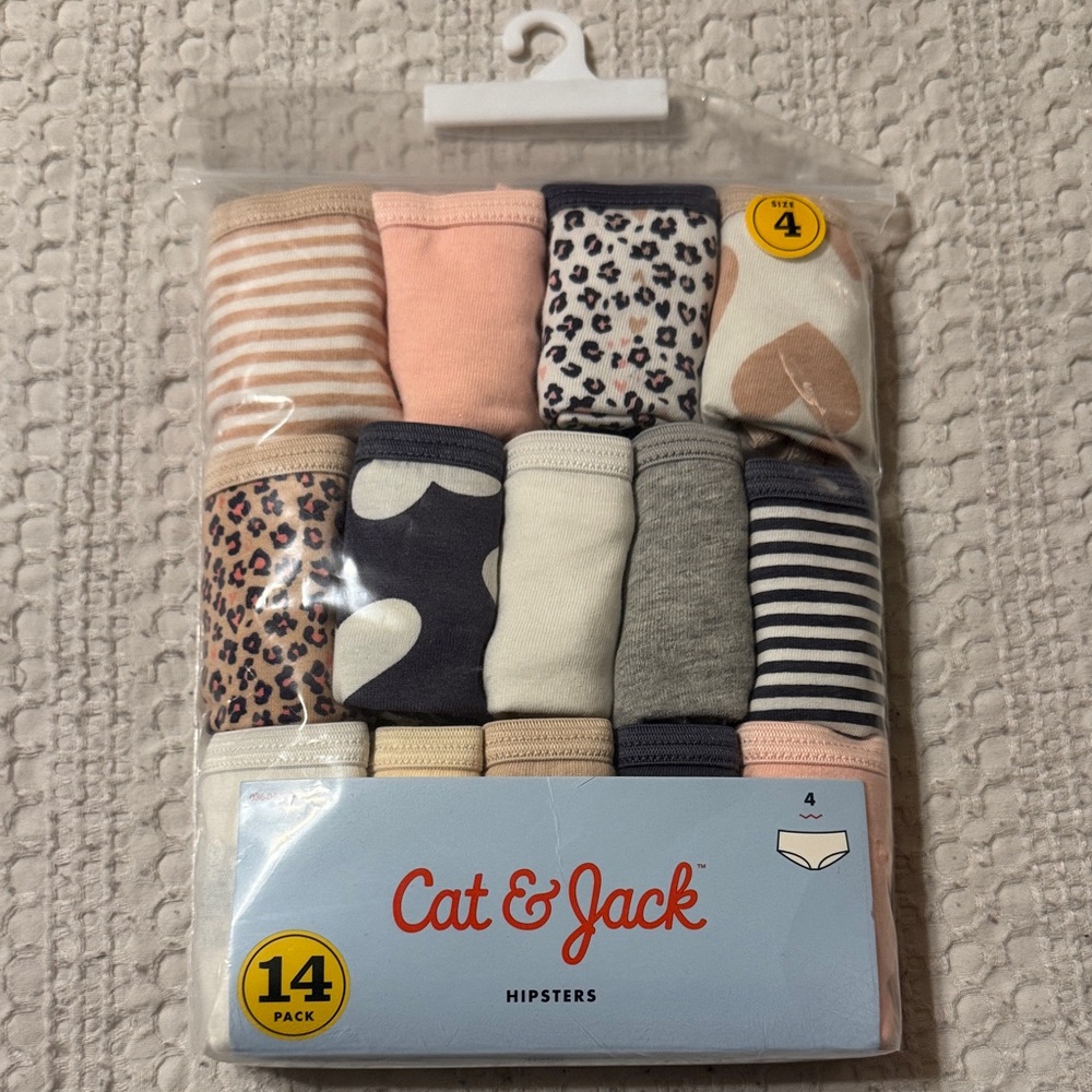 Cat & Jack Girls Hipster Underwear 14-Pack - Pink, Gray, Cream, Navy